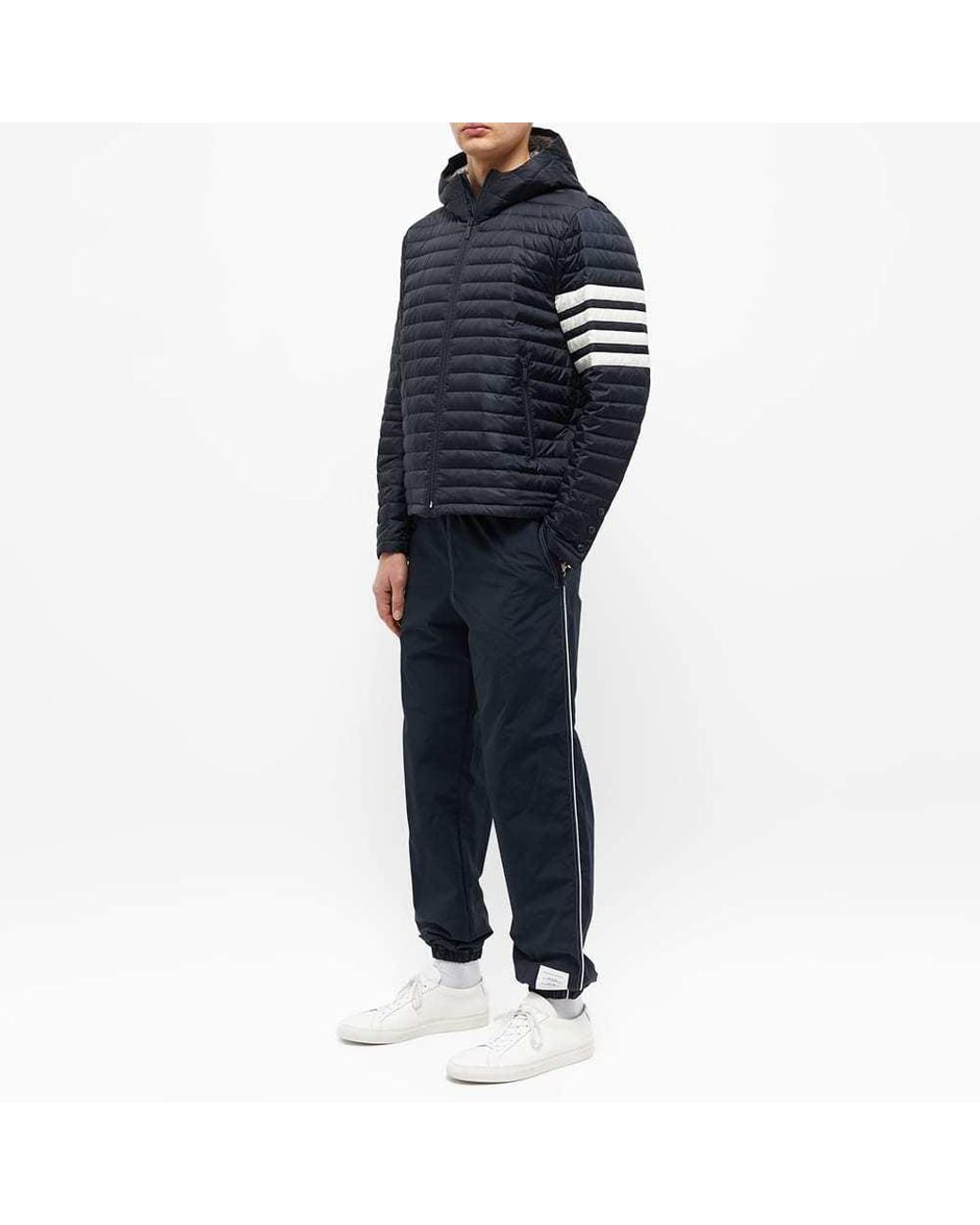 Thom Browne Blue Bar Stripe Padded Jacket for men