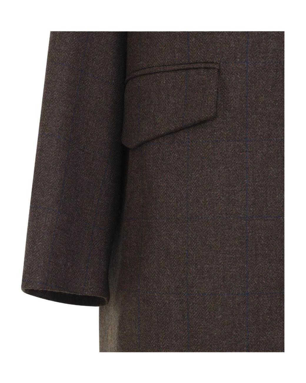 Maison Margiela Brown Oversized Check Cocoon Coat
