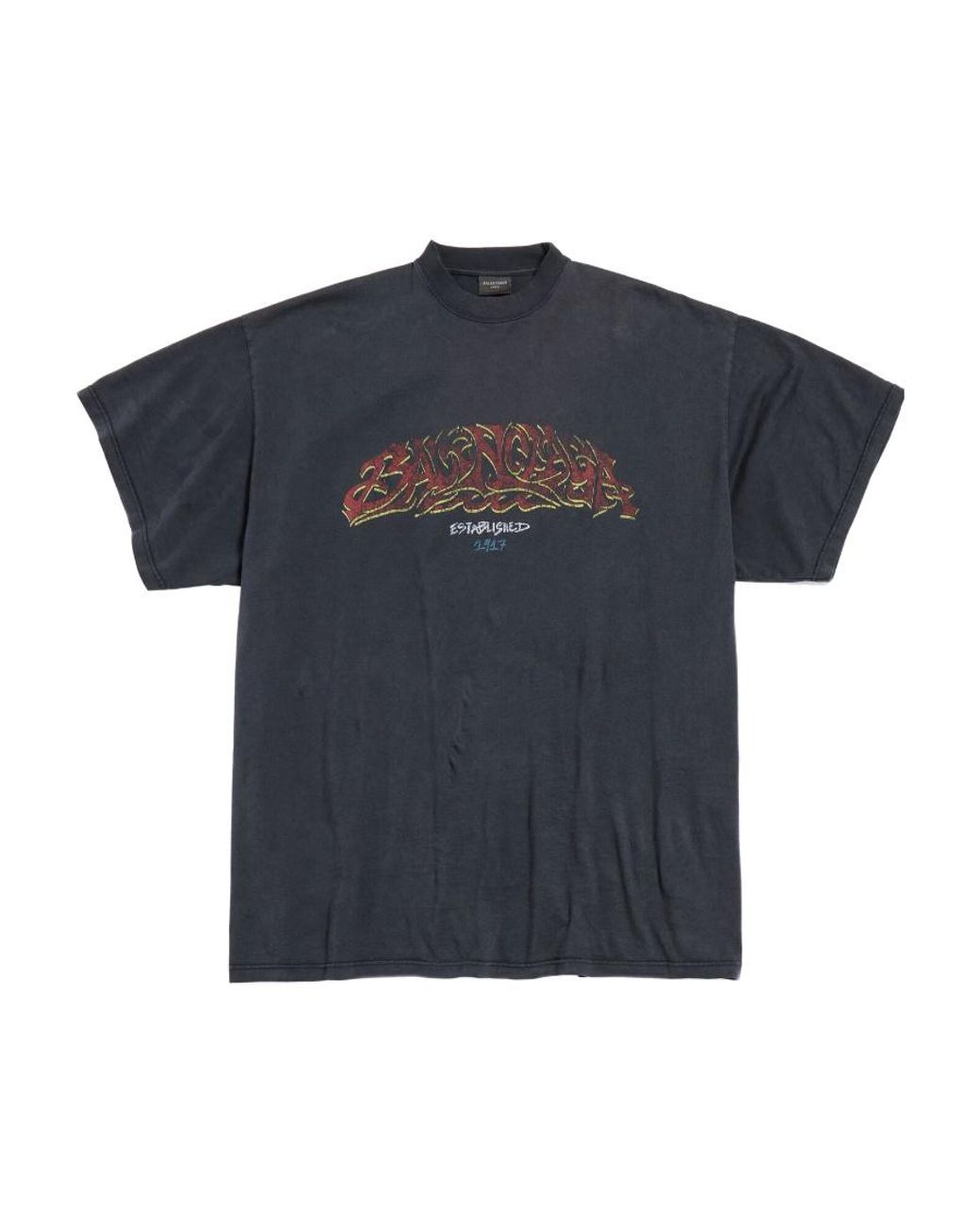 Balenciaga Blue Offshore Oversized T-Shirt for men