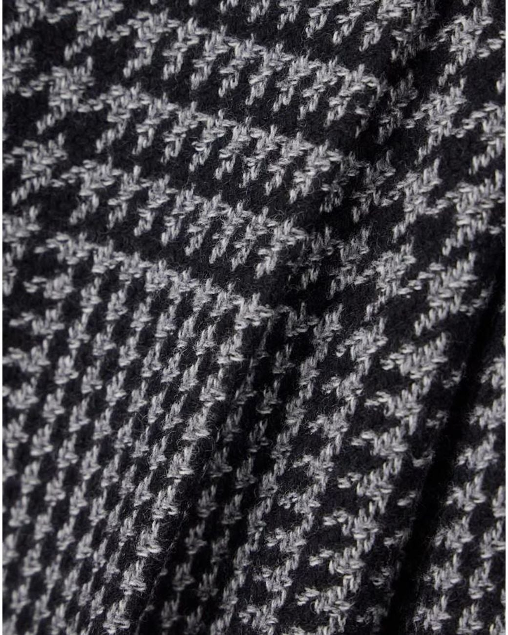 Emporio Armani Gray High-Waisted Pleated Trousers With A Houndstooth Pattern for men