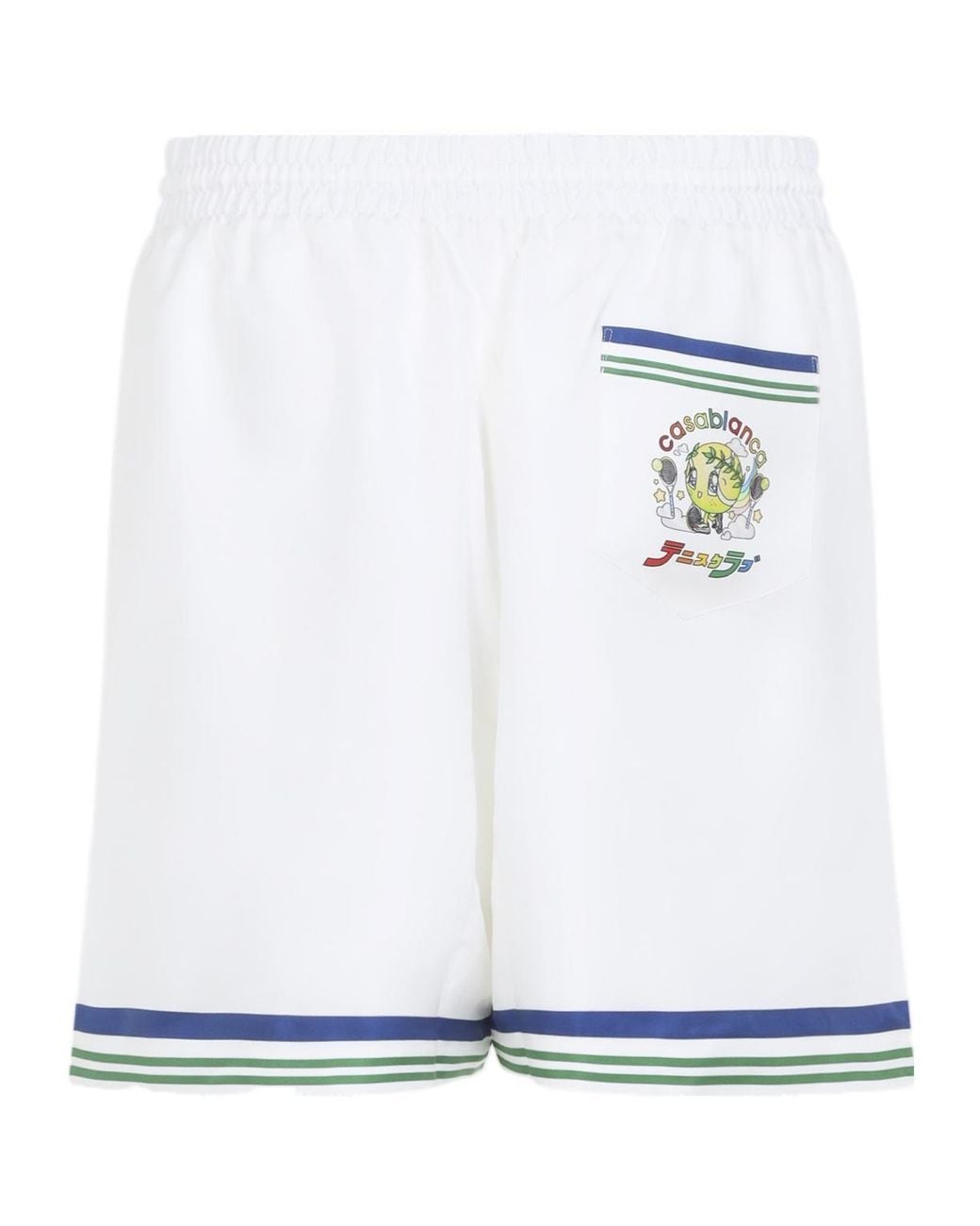Casablanca White Tennis Club Icon Twill Shorts for men