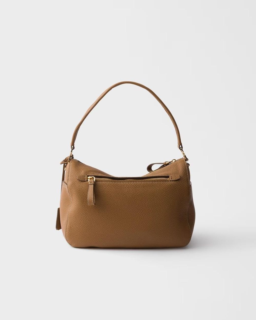 Prada Brown Zip-Up Medium Shoulder Bag