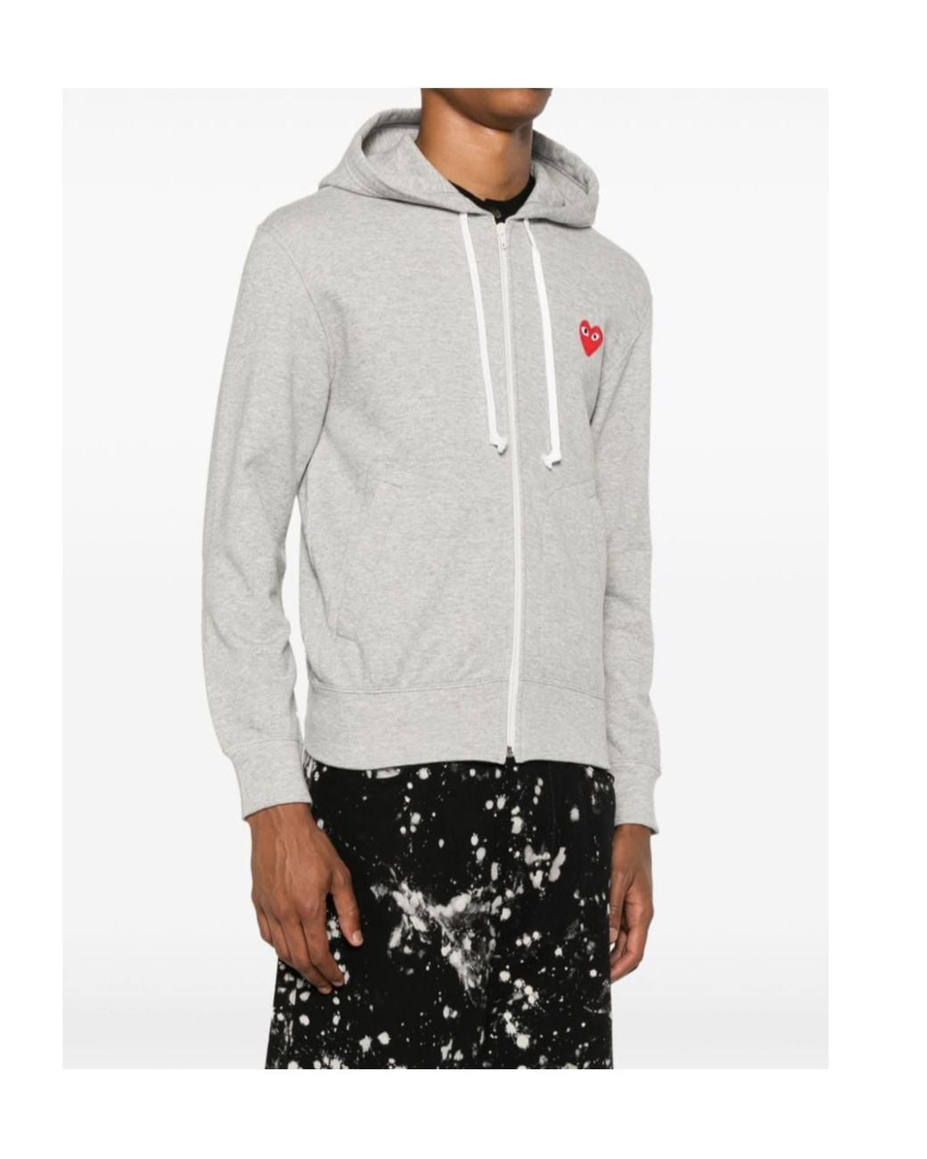 COMME DES GARÇONS PLAY Gray Long-Sleeve Hoodie for men
