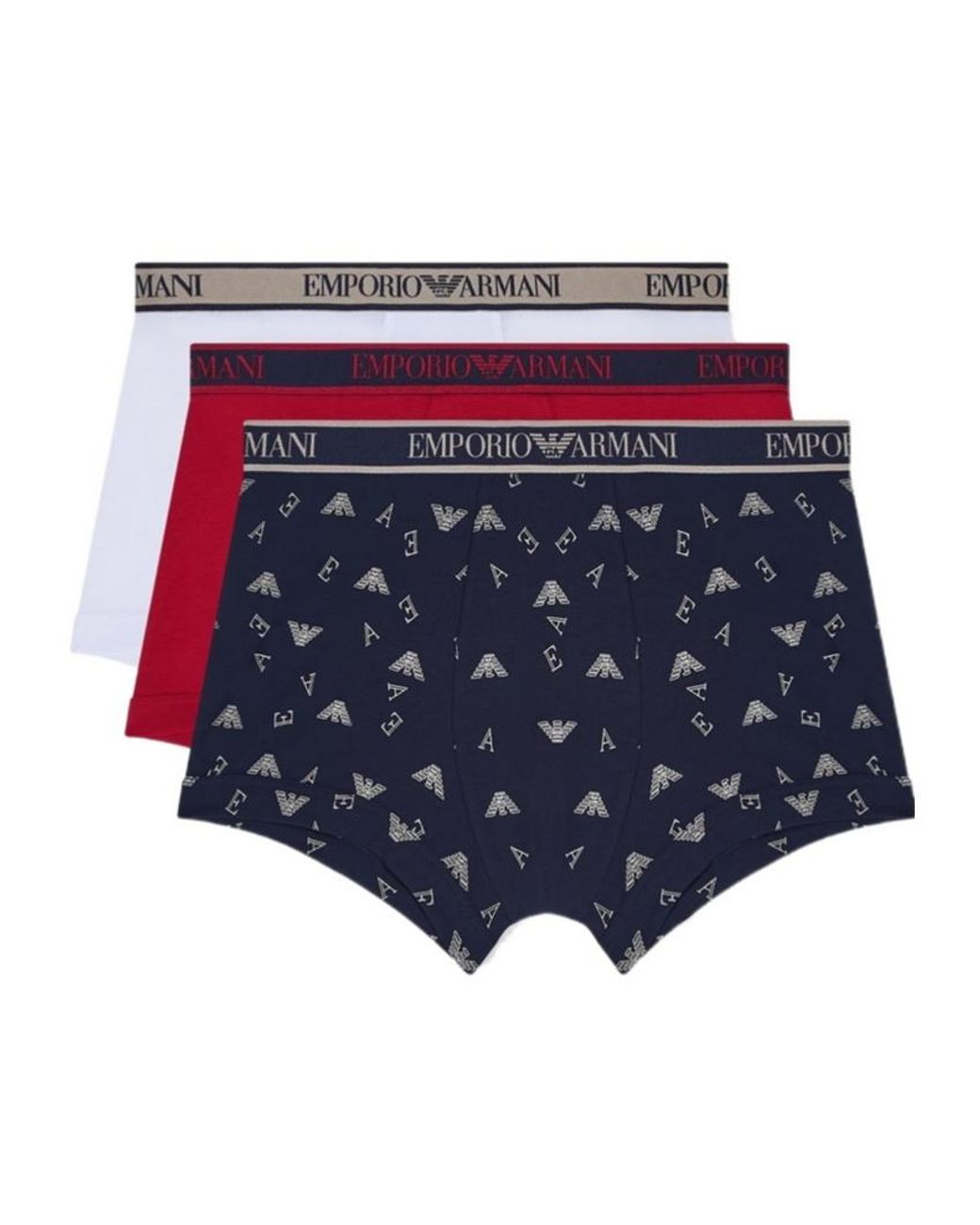 Emporio Armani Blue Core Logo Boxer Brief 3-Pack for men