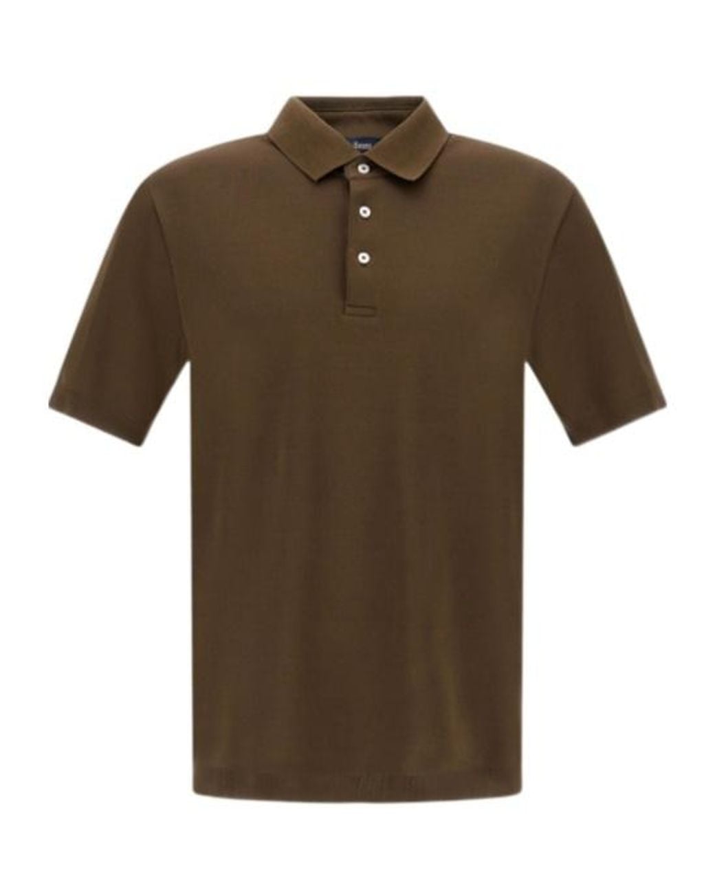 Herno Green Short-Sleeved Knitted Polo Shirt for men