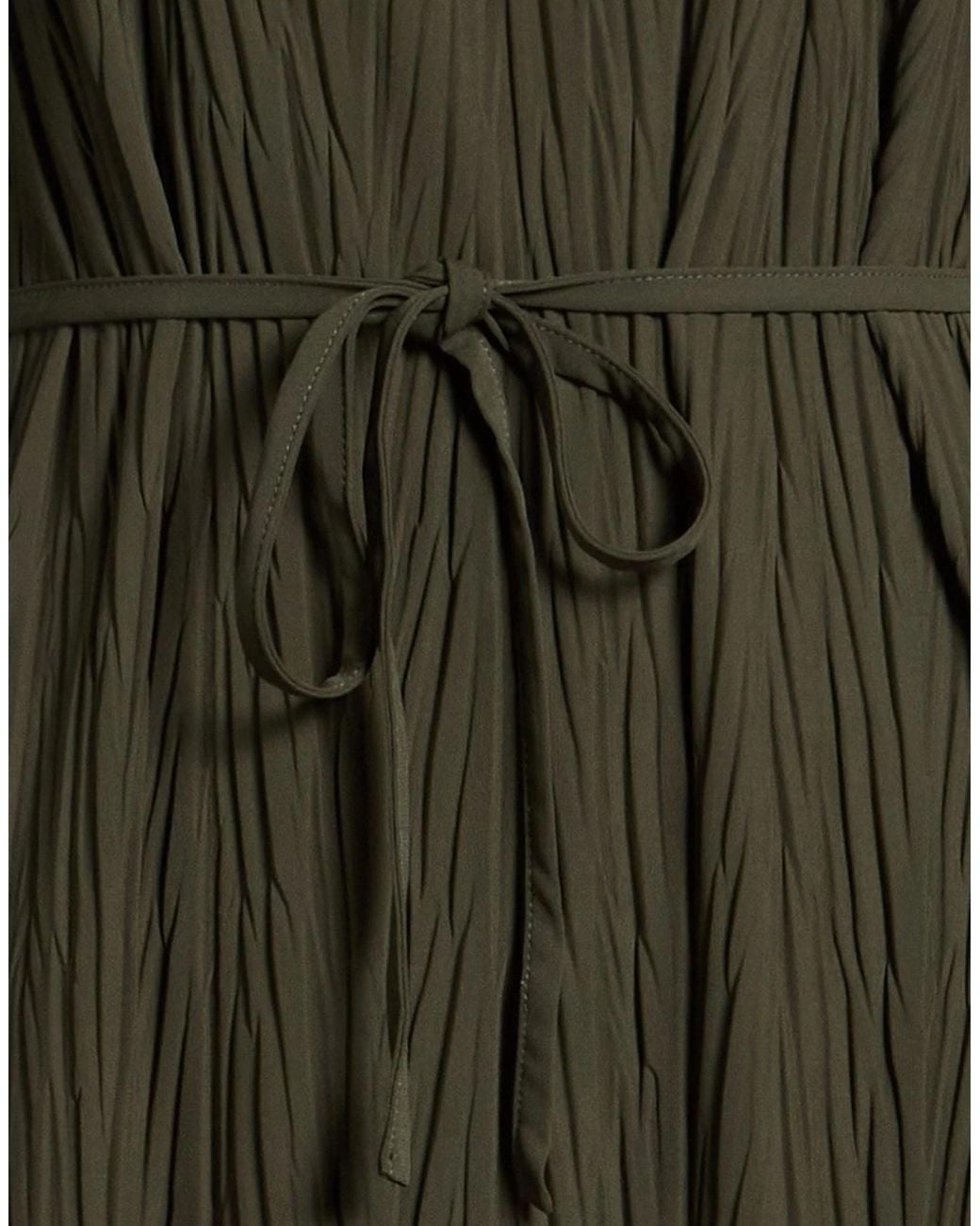 Max Mara Green Solid Sleeveless Dress