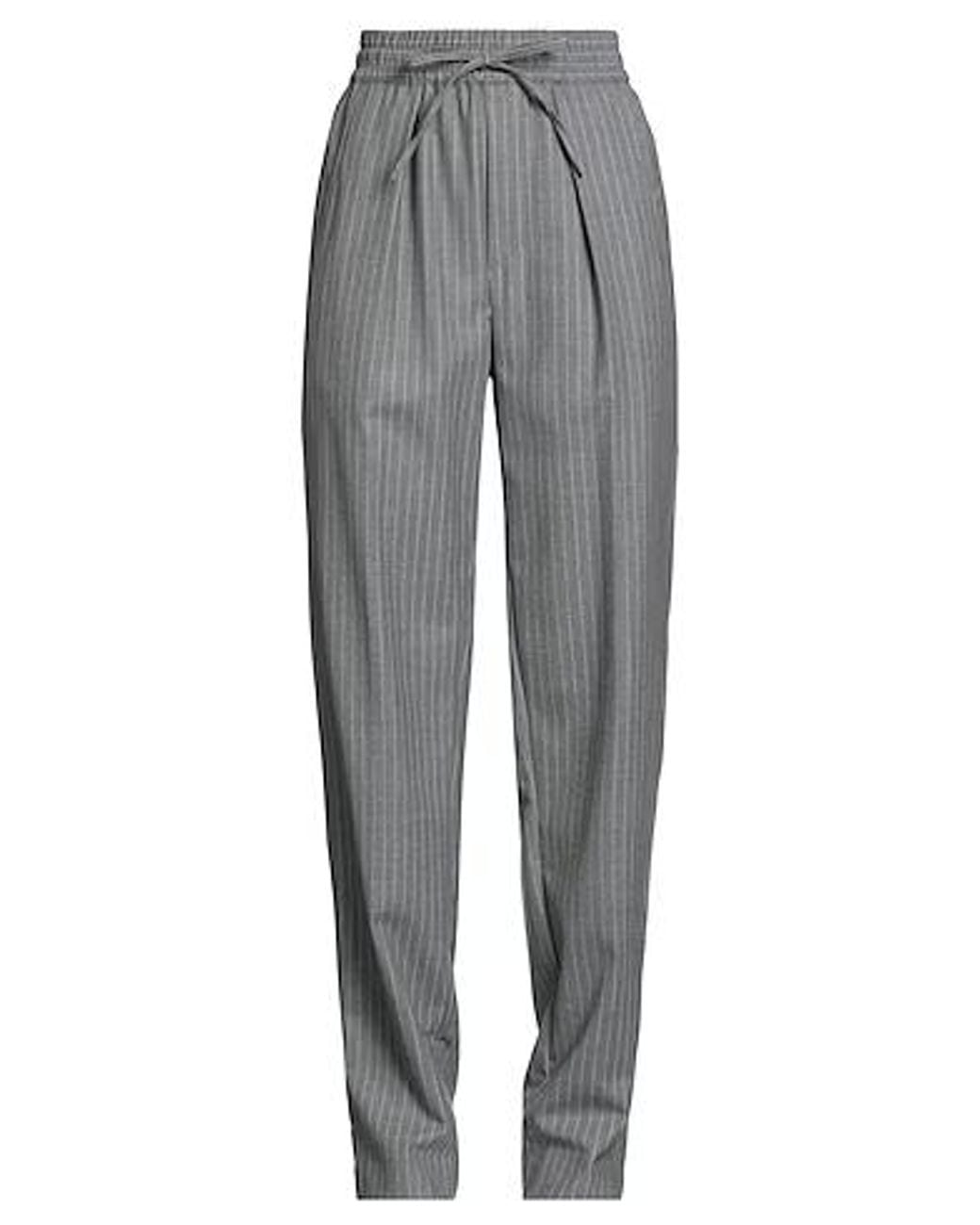 Isabel Marant Gray Striped Tapered Trousers