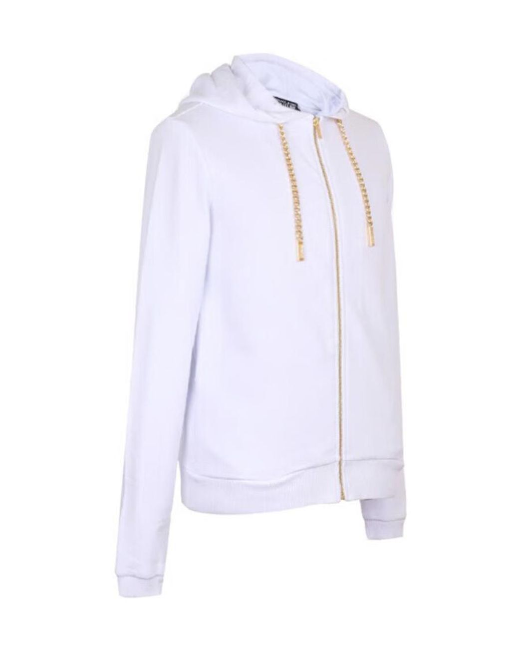 Versace Jeans White Zip-Up Hooded Casual Jacket