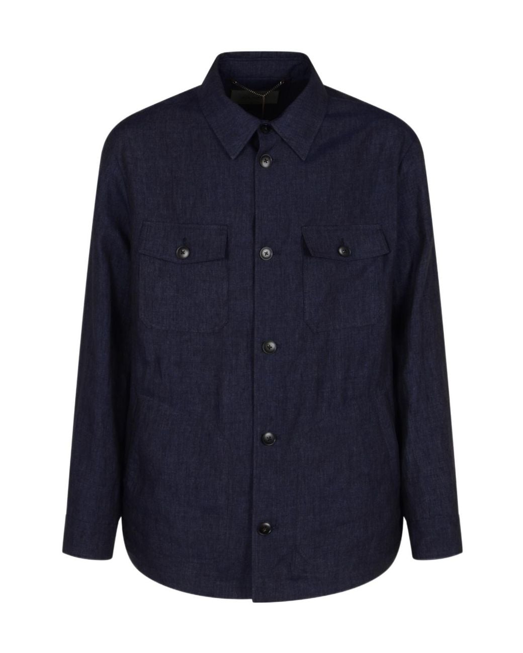 Canali Blue Utility Overshirt Jacket for men