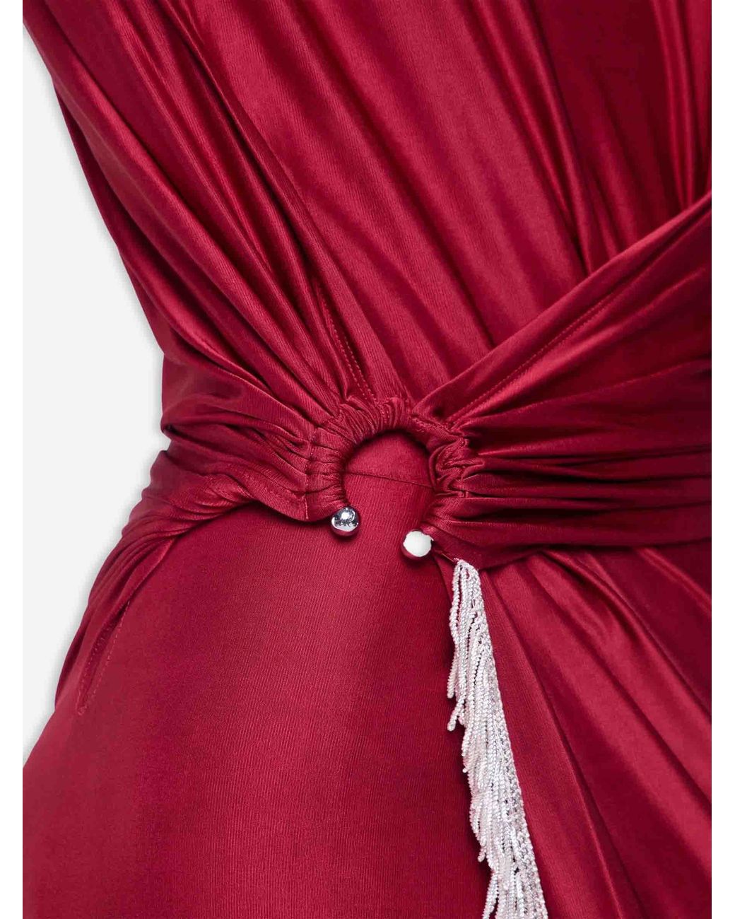 Rabanne Fringe-Detailed Gathered Dress