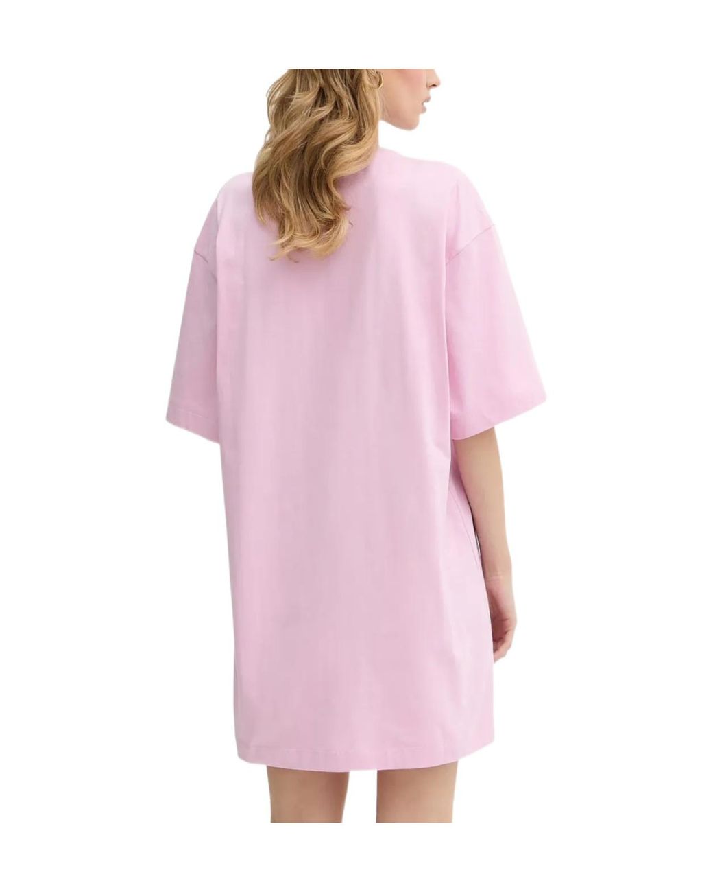 MSGM Pink Logo T-Shirt Dress