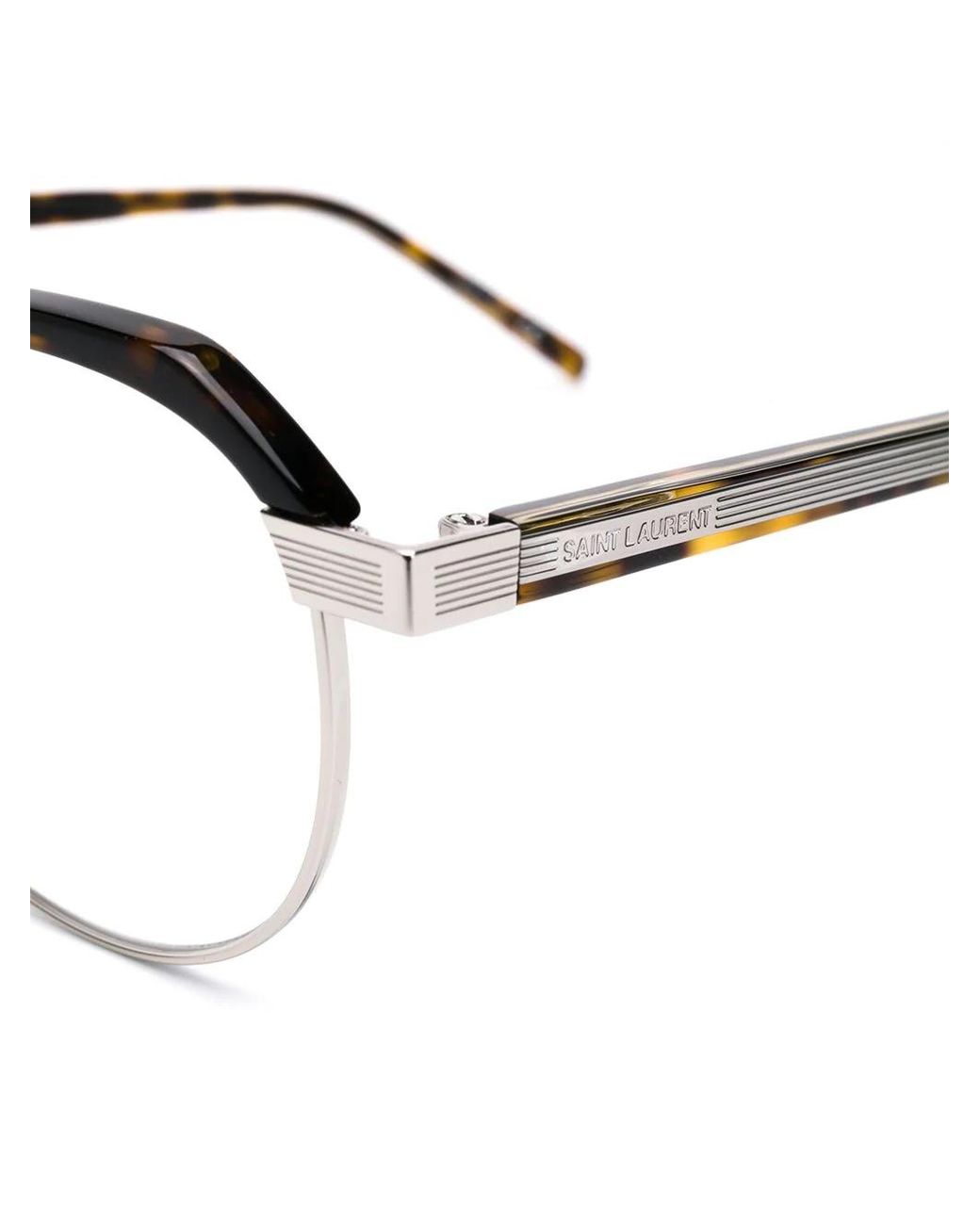 Saint Laurent White Eyewear Round Frame Glasses for men