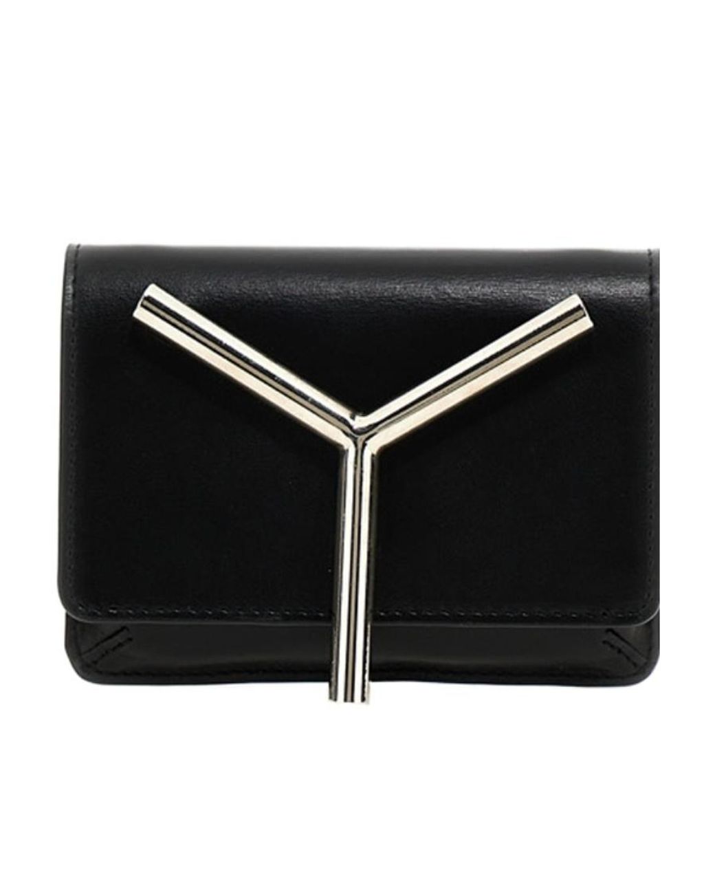 Y. Project Black Logo-Plaque Foldover-Top Crossbody Bag for men
