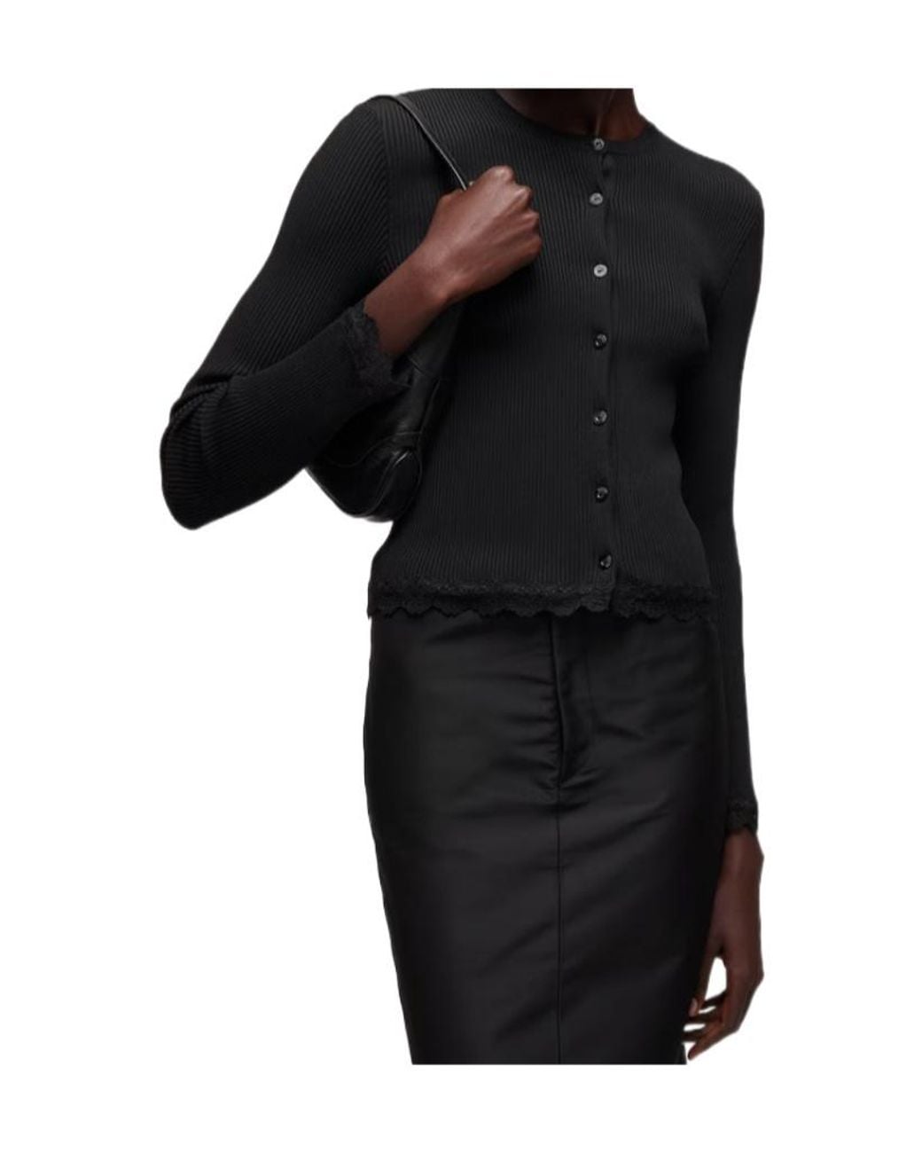 Gucci Black Fine Matte Viscose Rib Cardigan