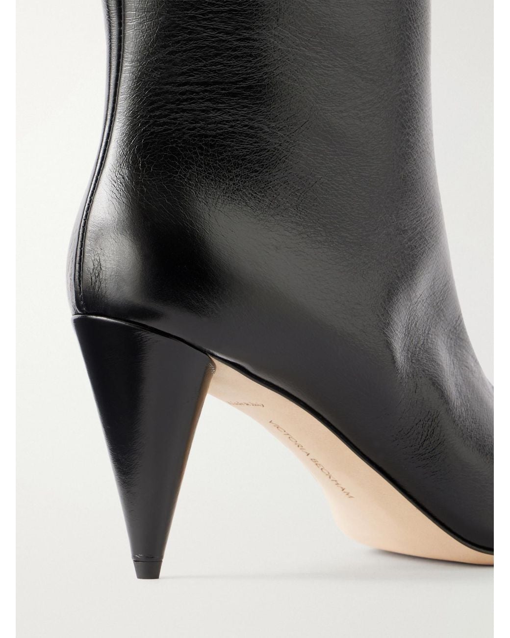 Victoria Beckham Black Leather Knee Boots