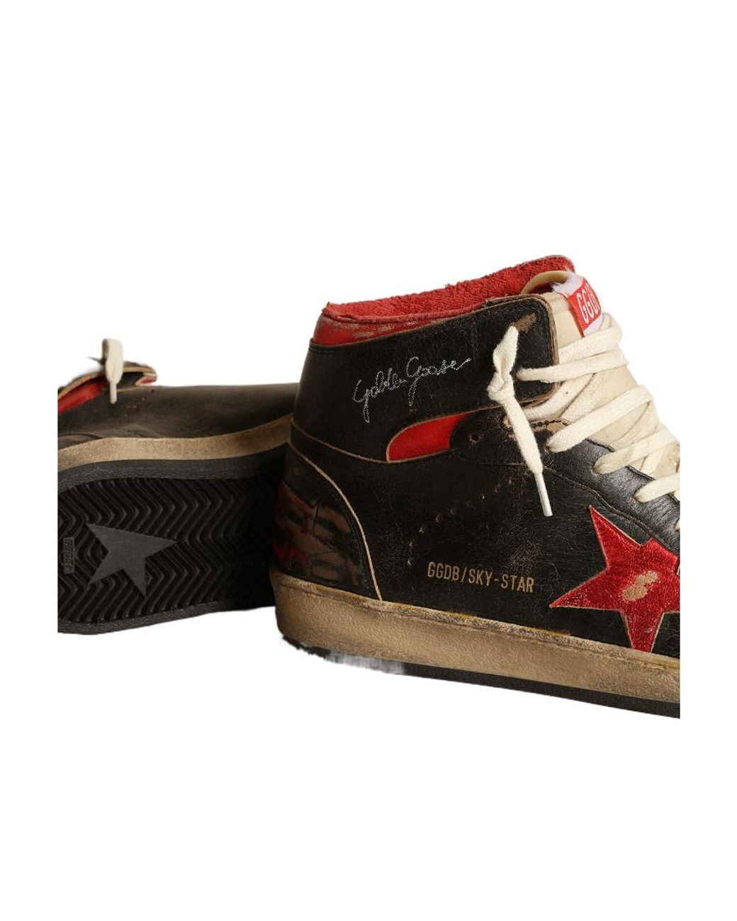 Golden Goose Deluxe Brand Brown Sky-Star High-Top Sneakers