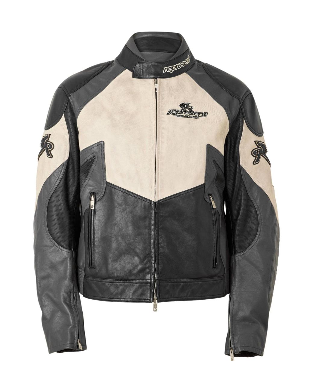 Represent Black Durable And Simple Leather Jacket for men