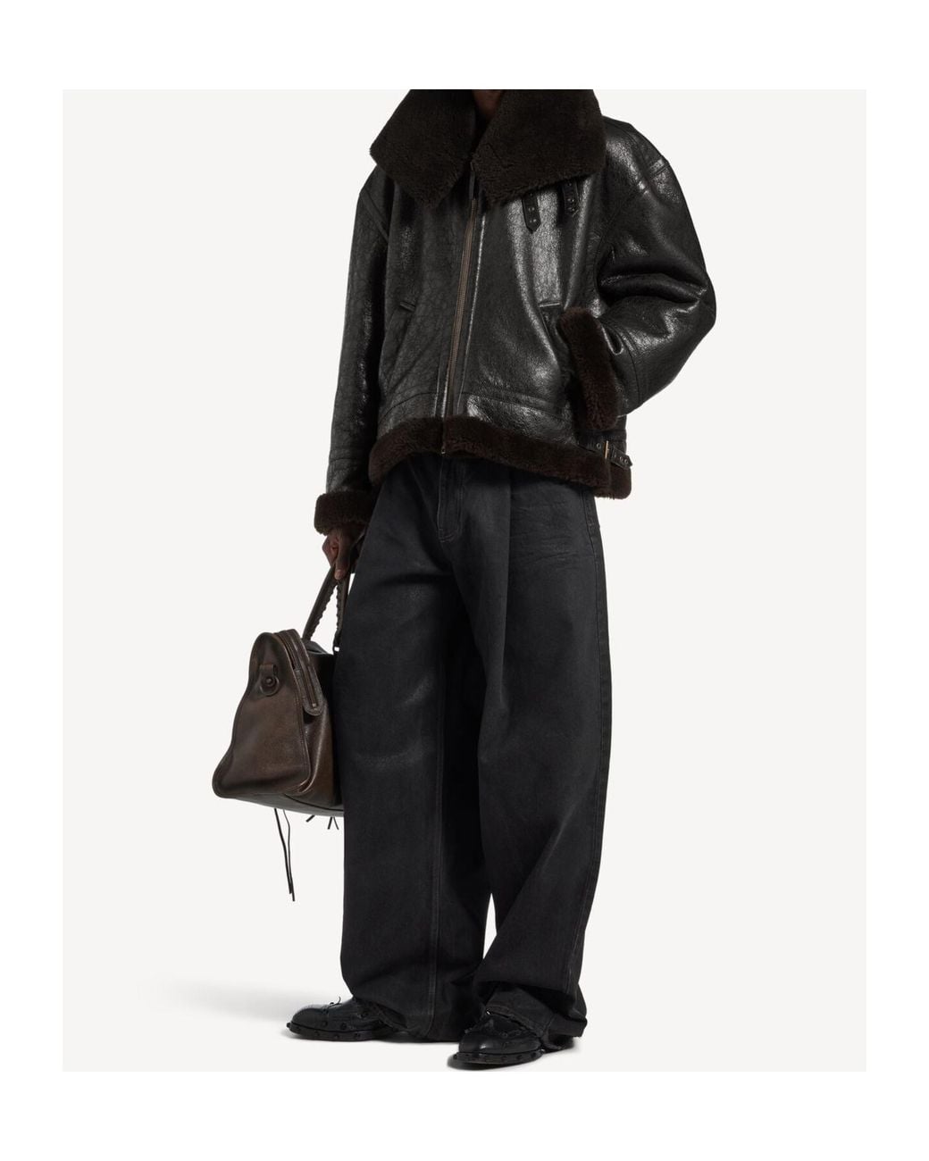 Balenciaga Black High Collar Jacket for men