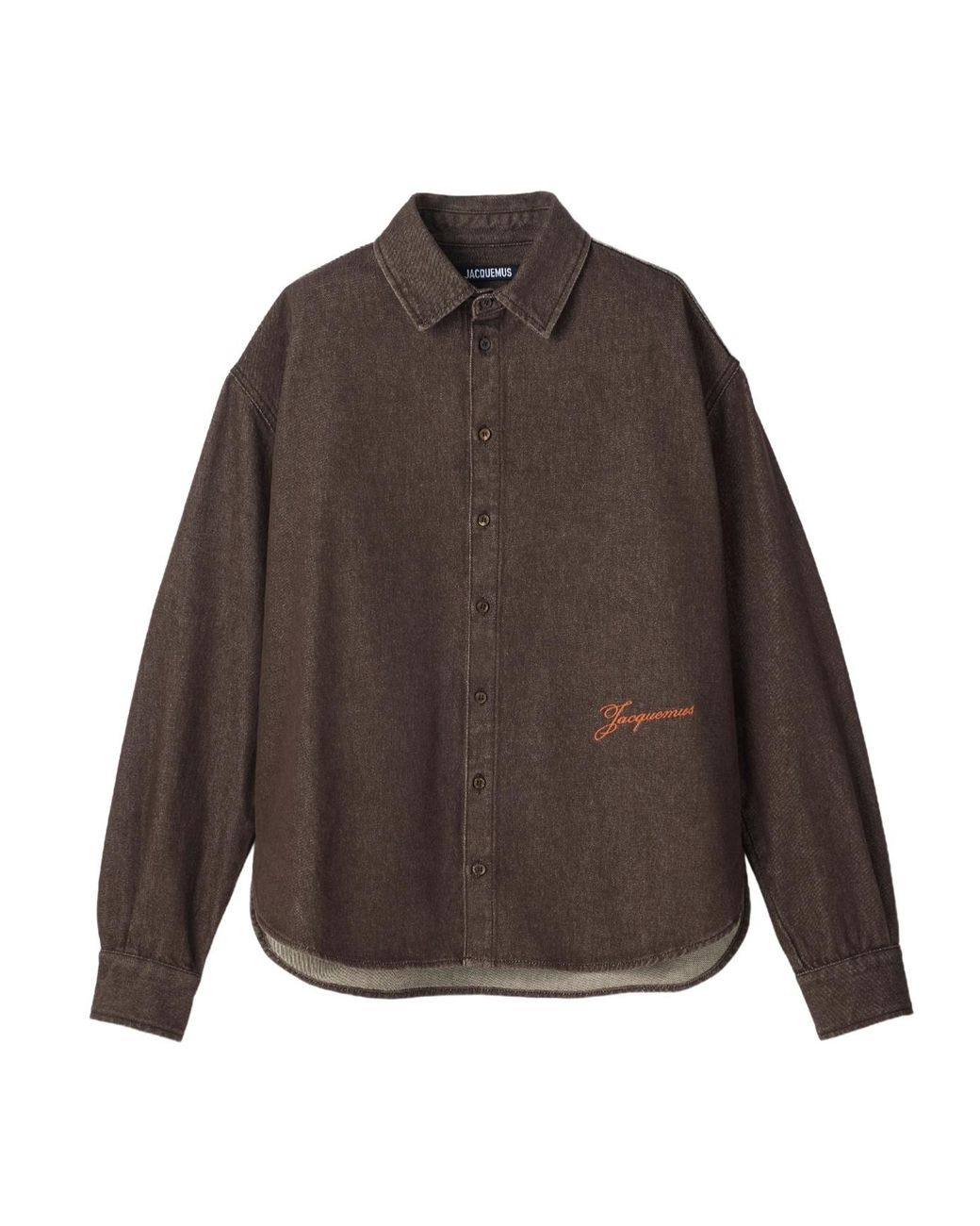 Jacquemus Brown Logo Denim Shirt for men