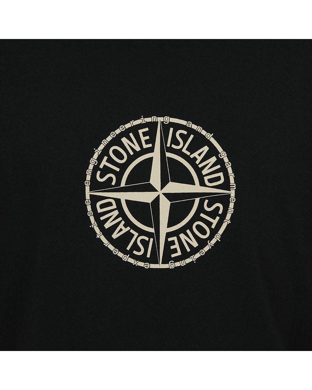 Stone Island Black Compass Printed Regular-Fit T-Shirt for men
