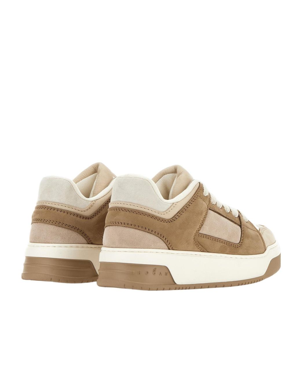 Hogan Natural Round-Toe Lace-Up Sneakers