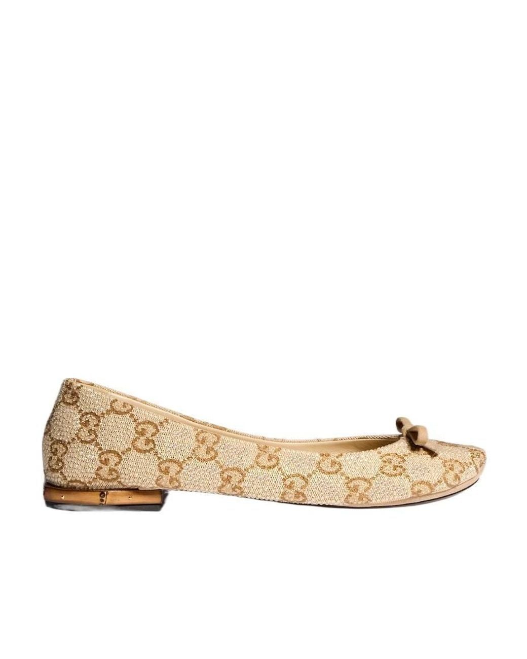 Gucci Natural Crystal Ballerina With Bamboo