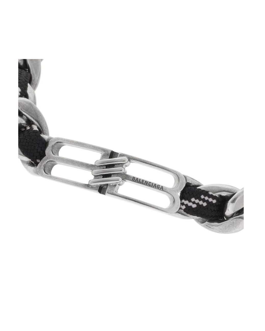 Balenciaga Metallic Bb Icon Lace Bracelet for men