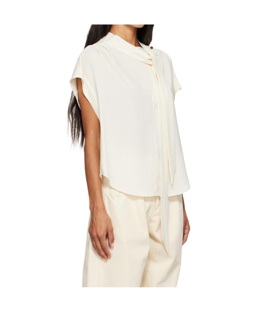 Isabel Marant White Selene Tie-Front Blouse