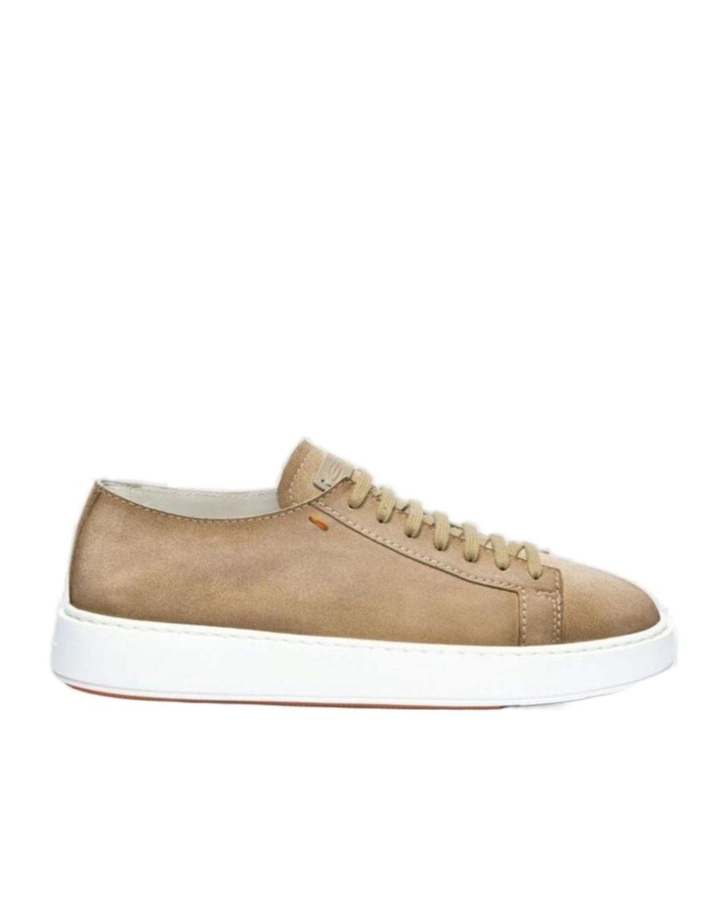 Santoni Natural Round Toe Lace-Up Sneakers for men