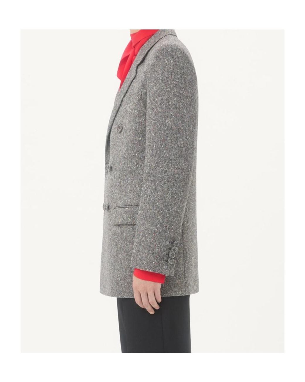 Valentino Gray Double-Breasted Long-Sleeved Blazer for men