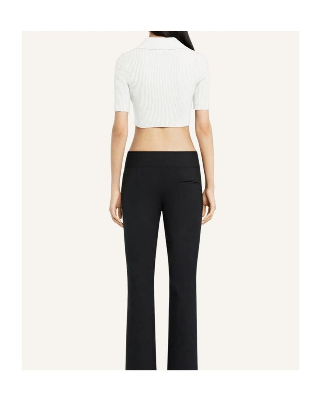 Courreges White Courrèges Half-Button Knitted Cropped Polo Top