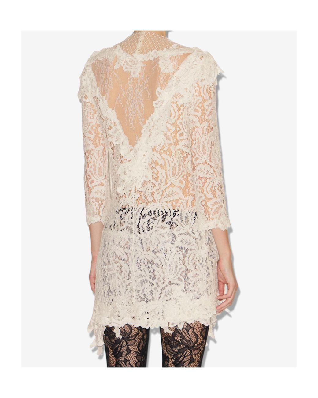 Isabel Marant White Rubiana Lace-Detailed Midi Dress