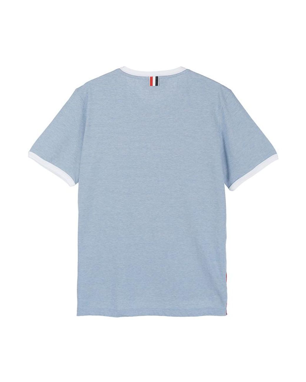 Thom Browne Blue Logo Patch Crewneck T-Shirt