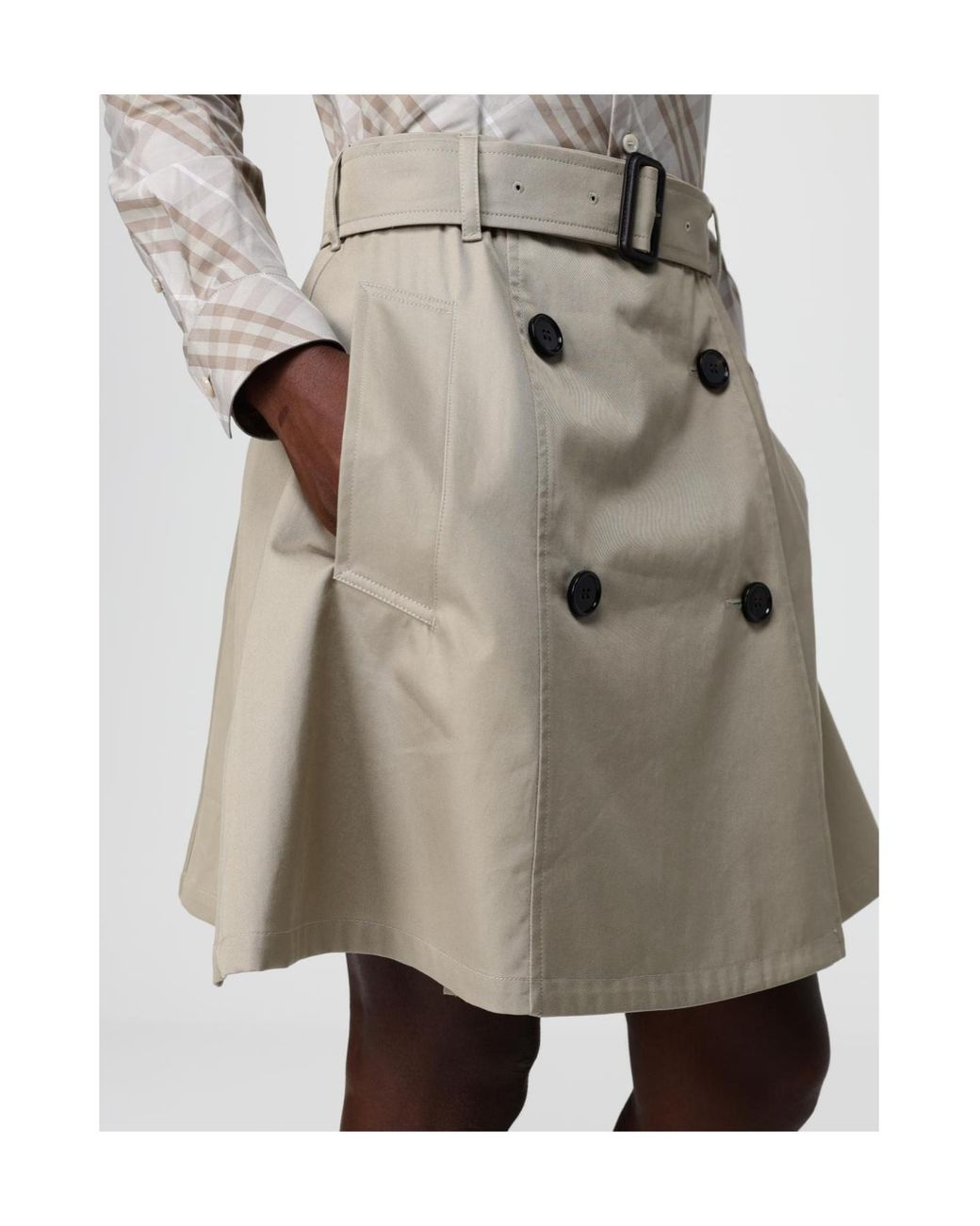Burberry Natural Gabardine Trench Mini Skirt