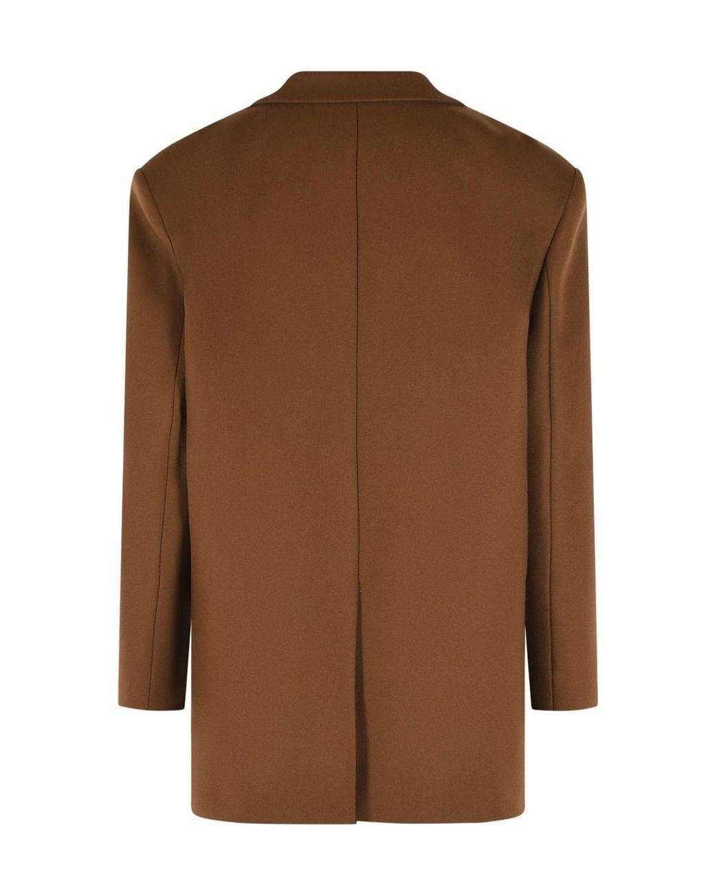 ANDAMANE Brown 'Teresa' Oversize Virgin Wool Blazer