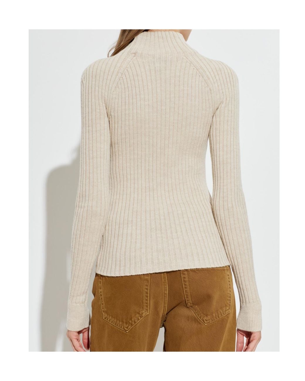 Isabel Marant White High-Neck Long-Sleeved Knitwear