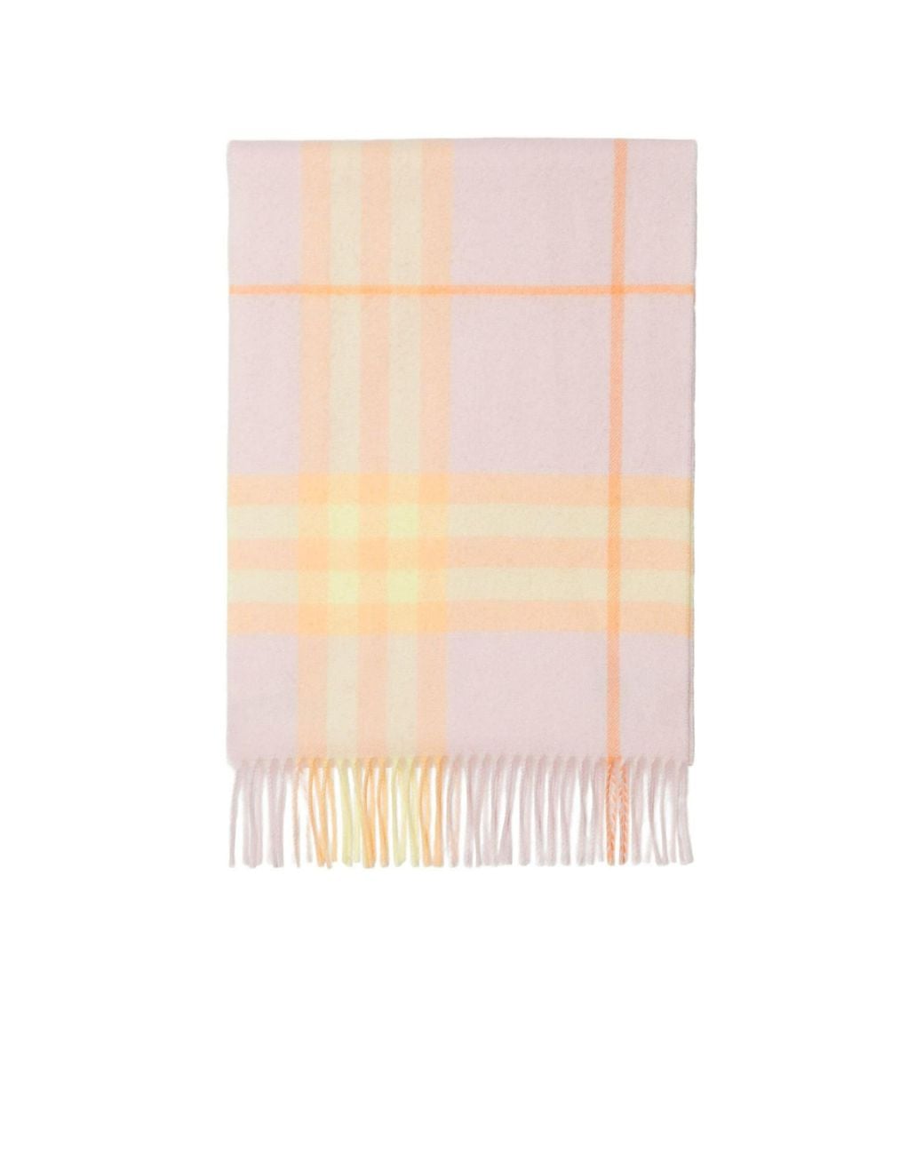 Burberry White Checked Fringed-Edge Scarf for men