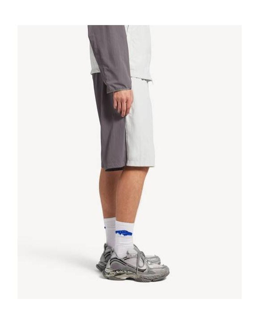 Balenciaga White Logo Embroidered Shorts for men