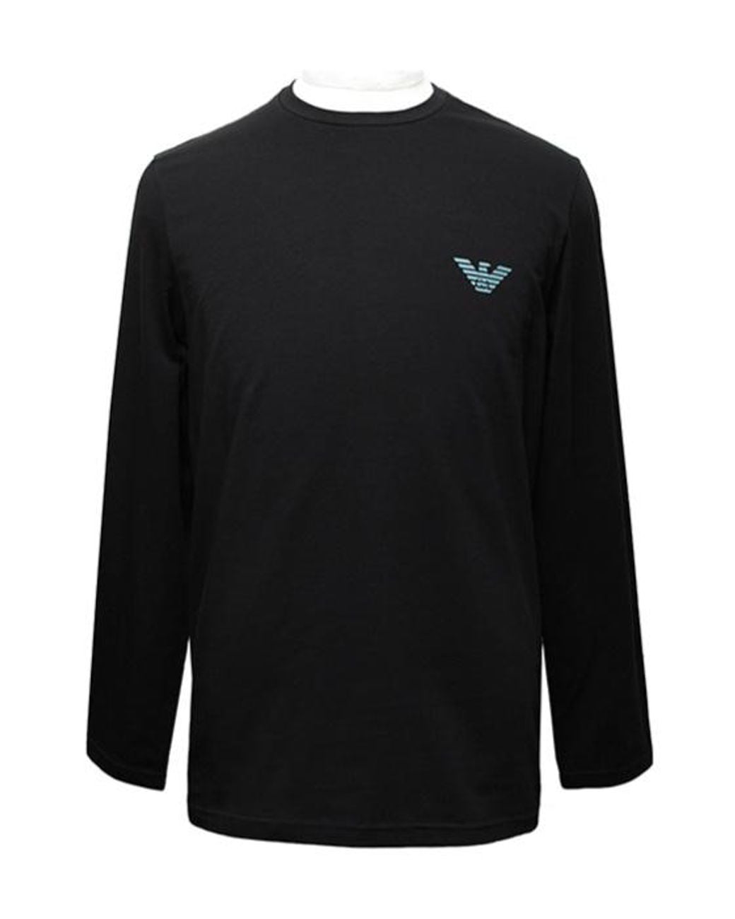 Emporio Armani Black Logo Print T-Shirt And Sweatpants Set for men