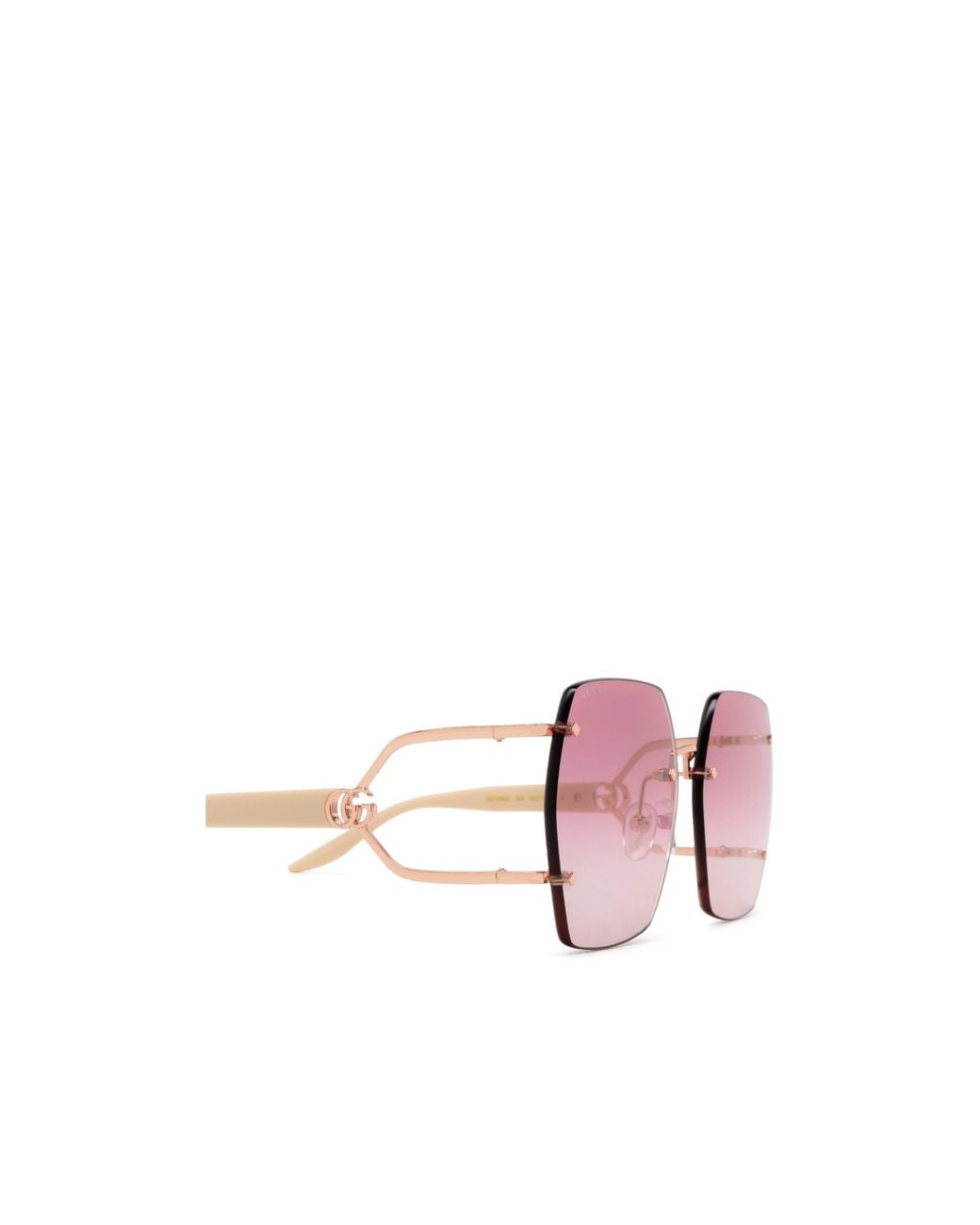 Gucci Pink Eyewear Geometric Frame Sunglasses