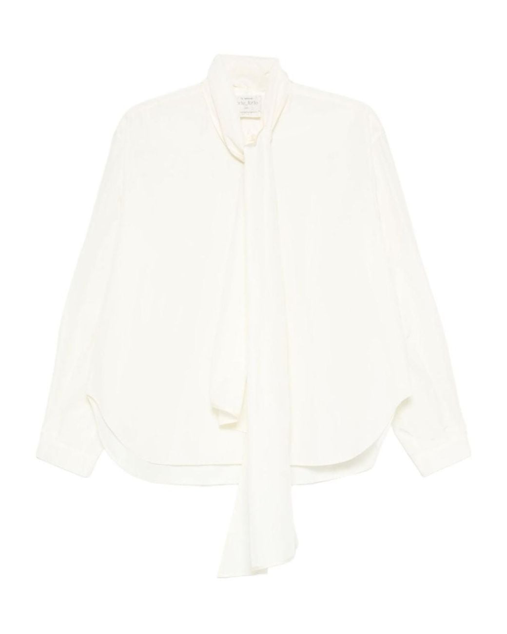 Forte_forte White Detachable Bow Shirt