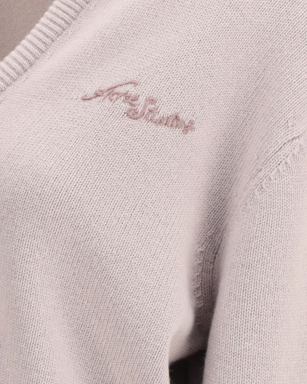 Acne Multicolor Logo Embroidered V-Neck Knitted Jumper
