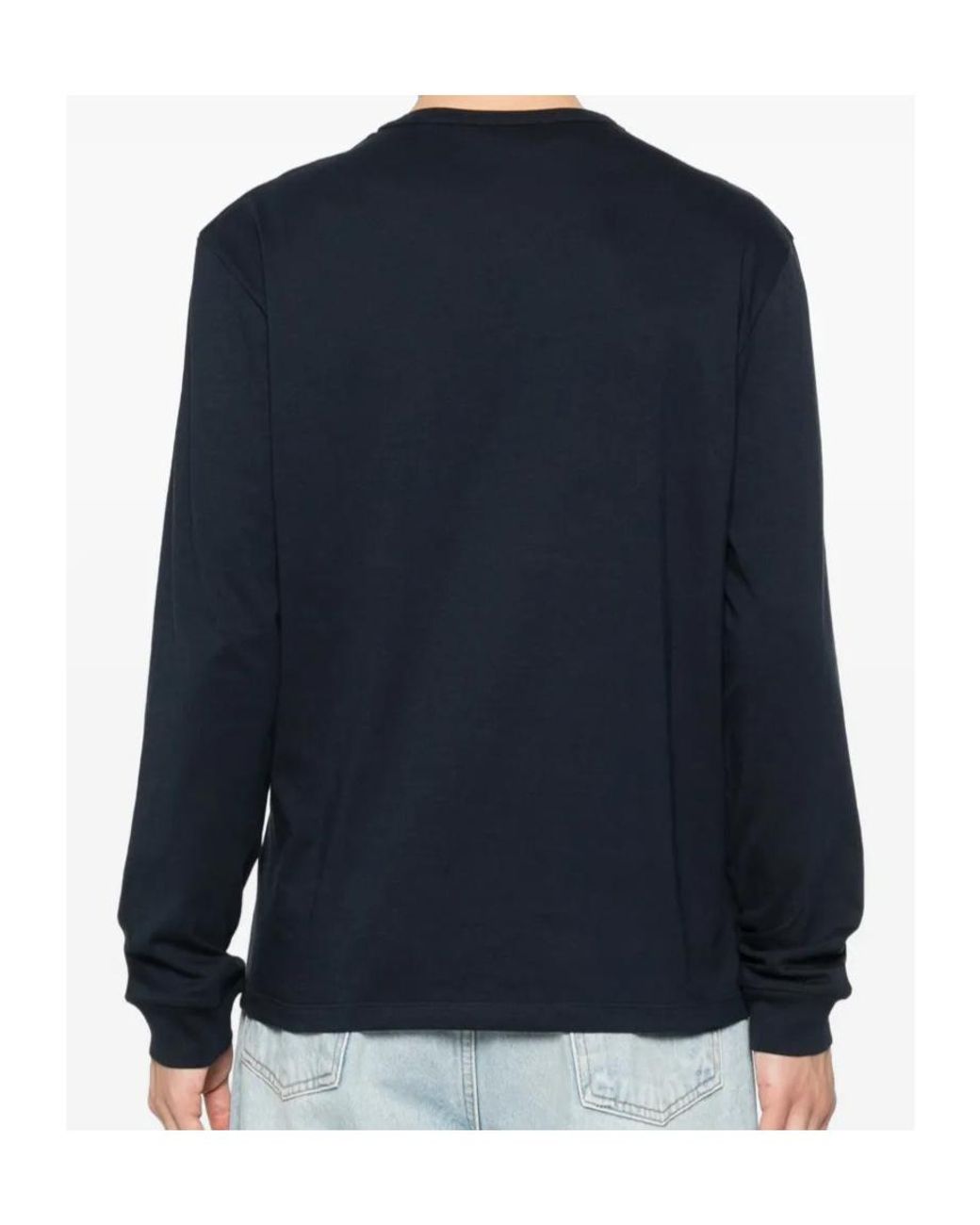 Valentino Blue Long-Sleeved Graphic T-Shirt for men