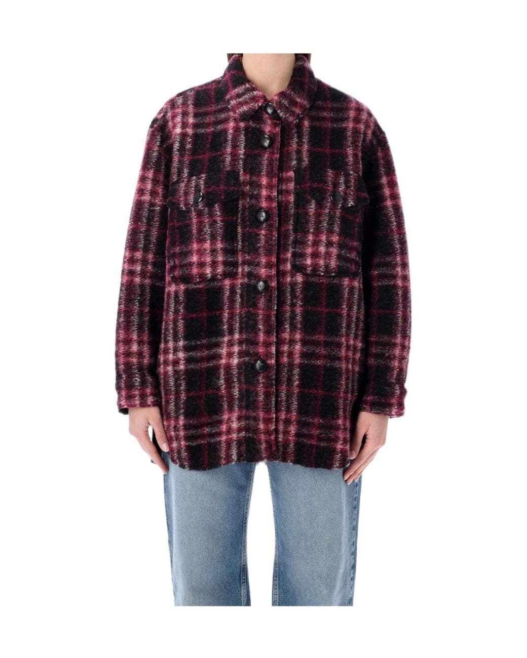 Isabel Marant Red Isabel Marant Étoile Harvely Check Shirt Jacket