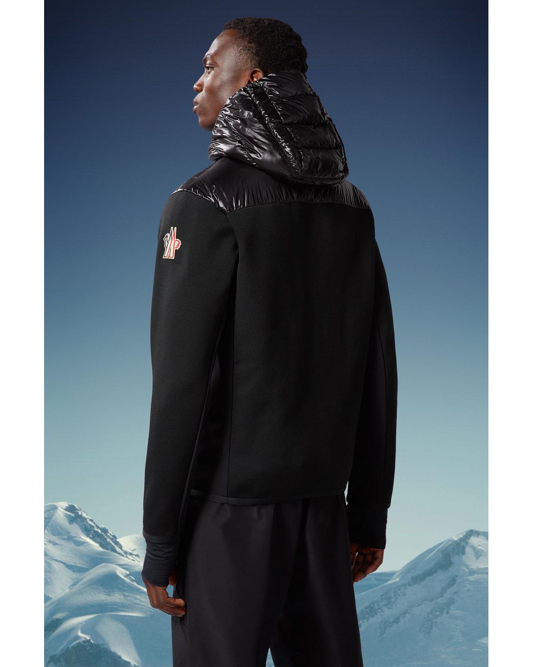 Moncler Black Padded Zip-Up Hoodie for men