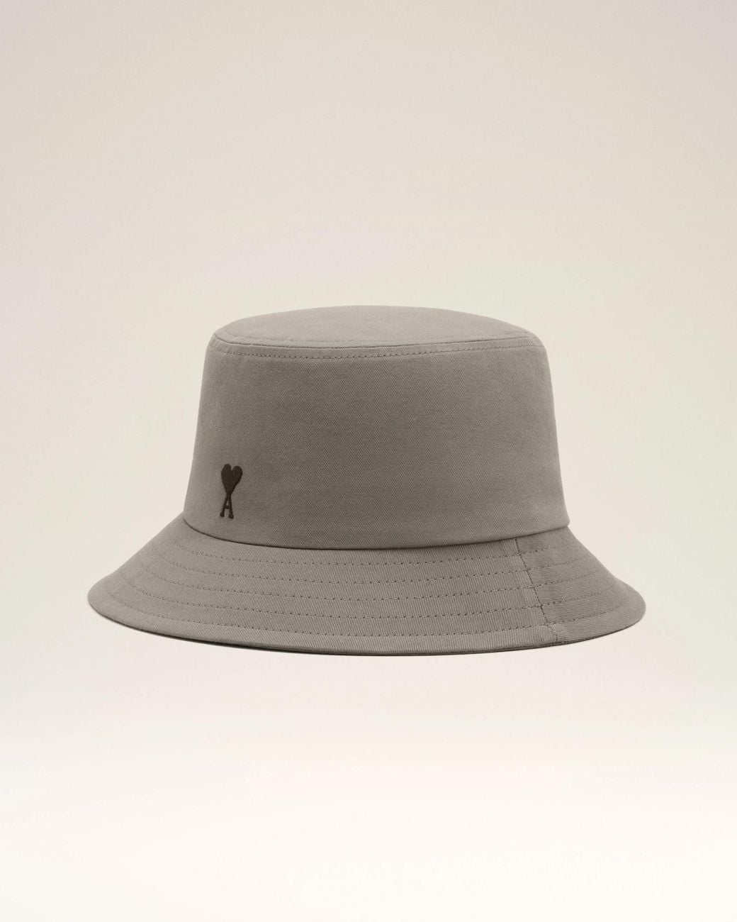 AMI Gray Logo Embroidered Bucket Hat for men