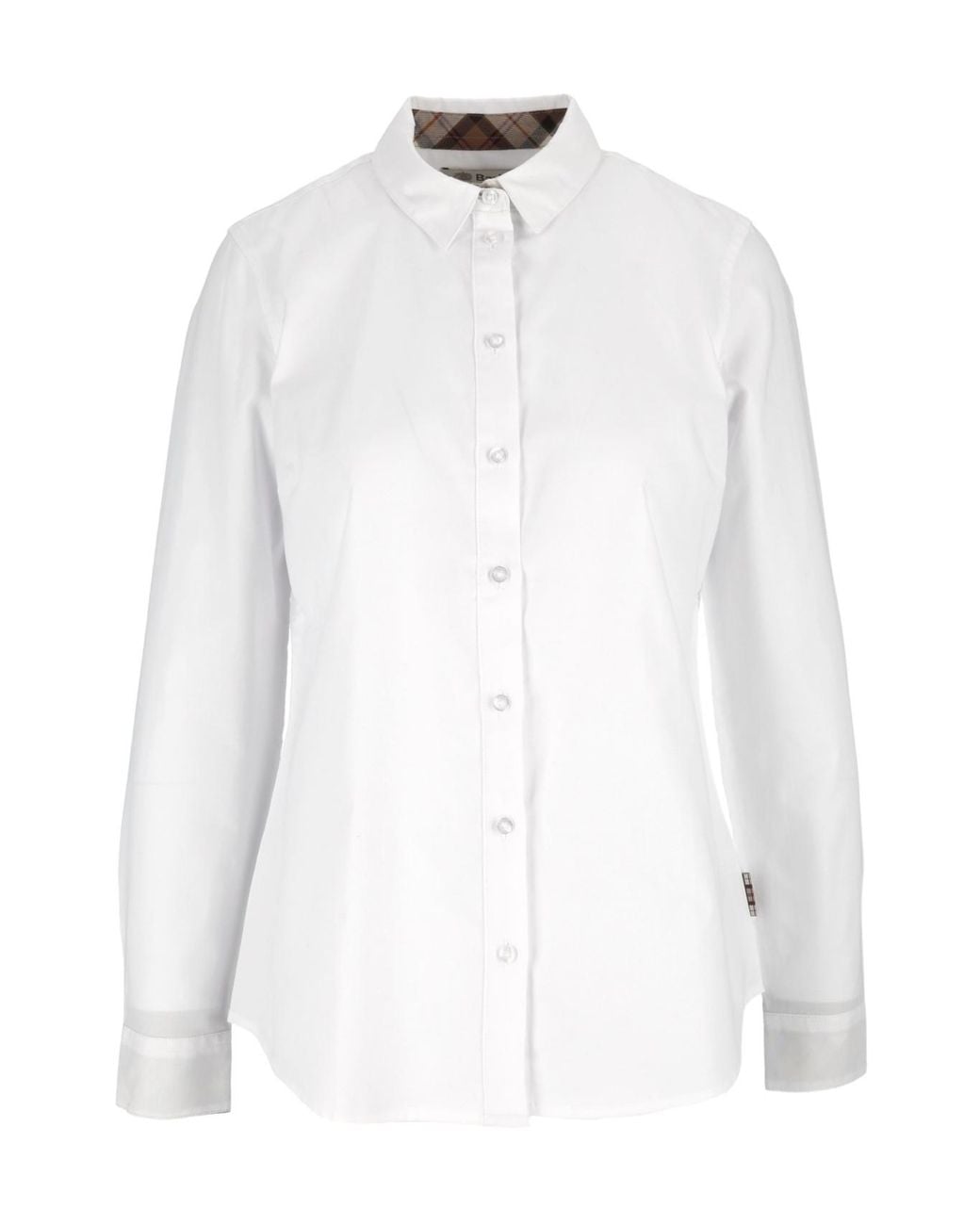Barbour White Collared Button-Up Shirt