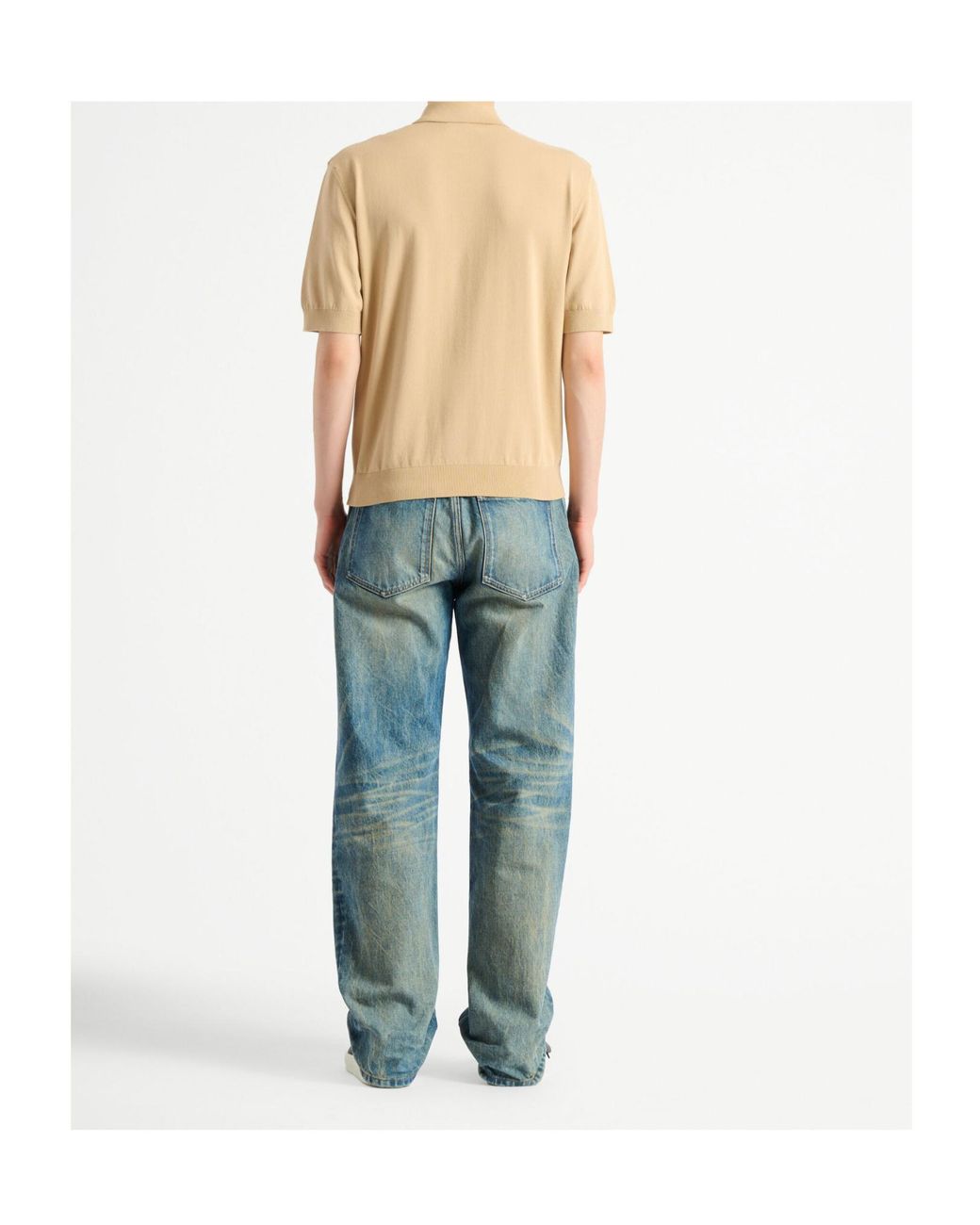 Balmain Natural Embroidered Vintage Logo Polo Shirt for men