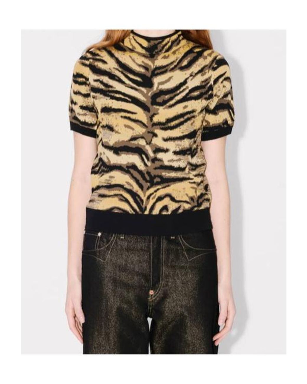 KENZO Metallic Mock Neck Top