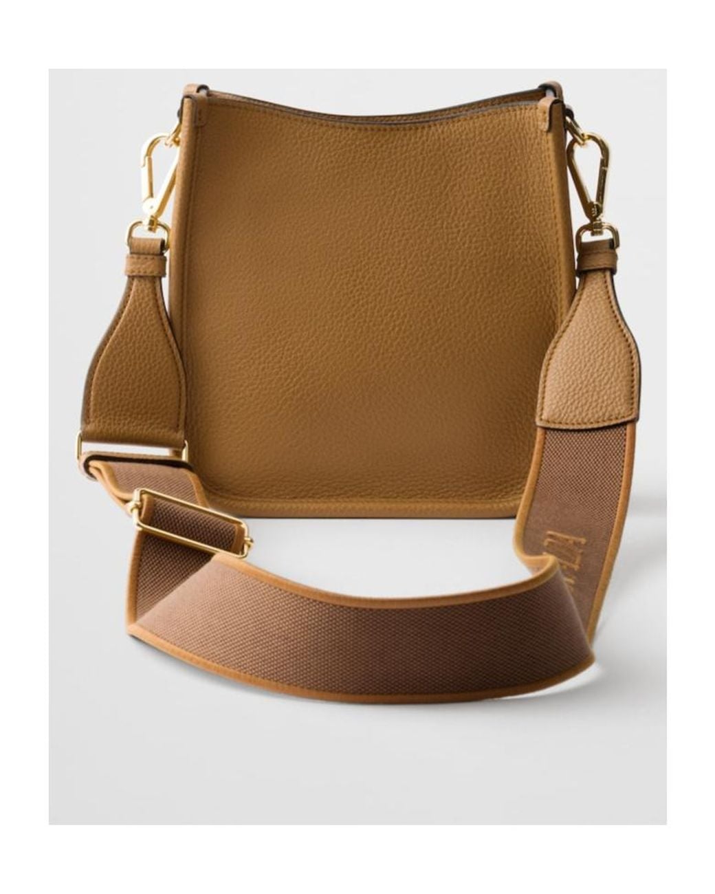 Prada Brown Logo Plaque Crossbody Bag
